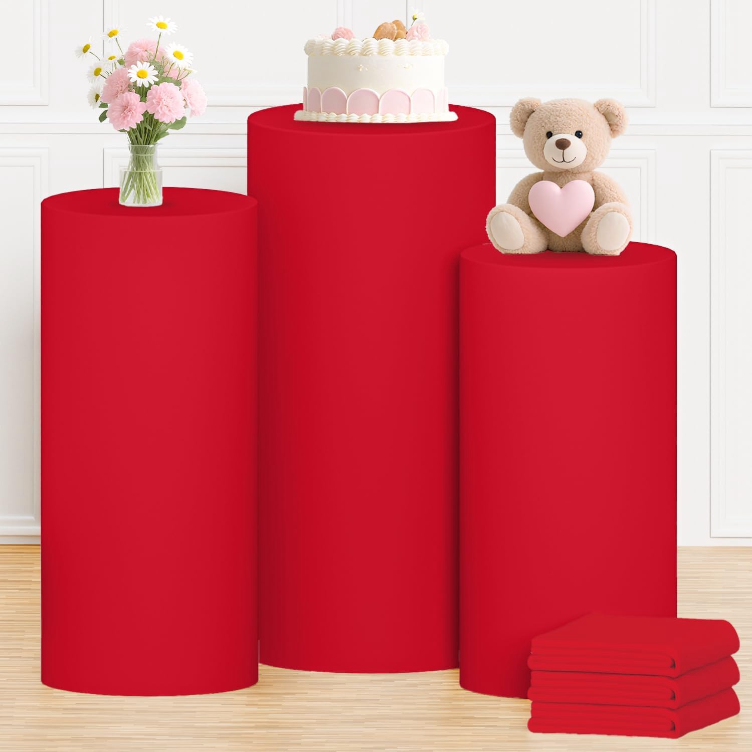 Yeele Red Cylinder Stand Cover - Dessert Table Backdrop review and price