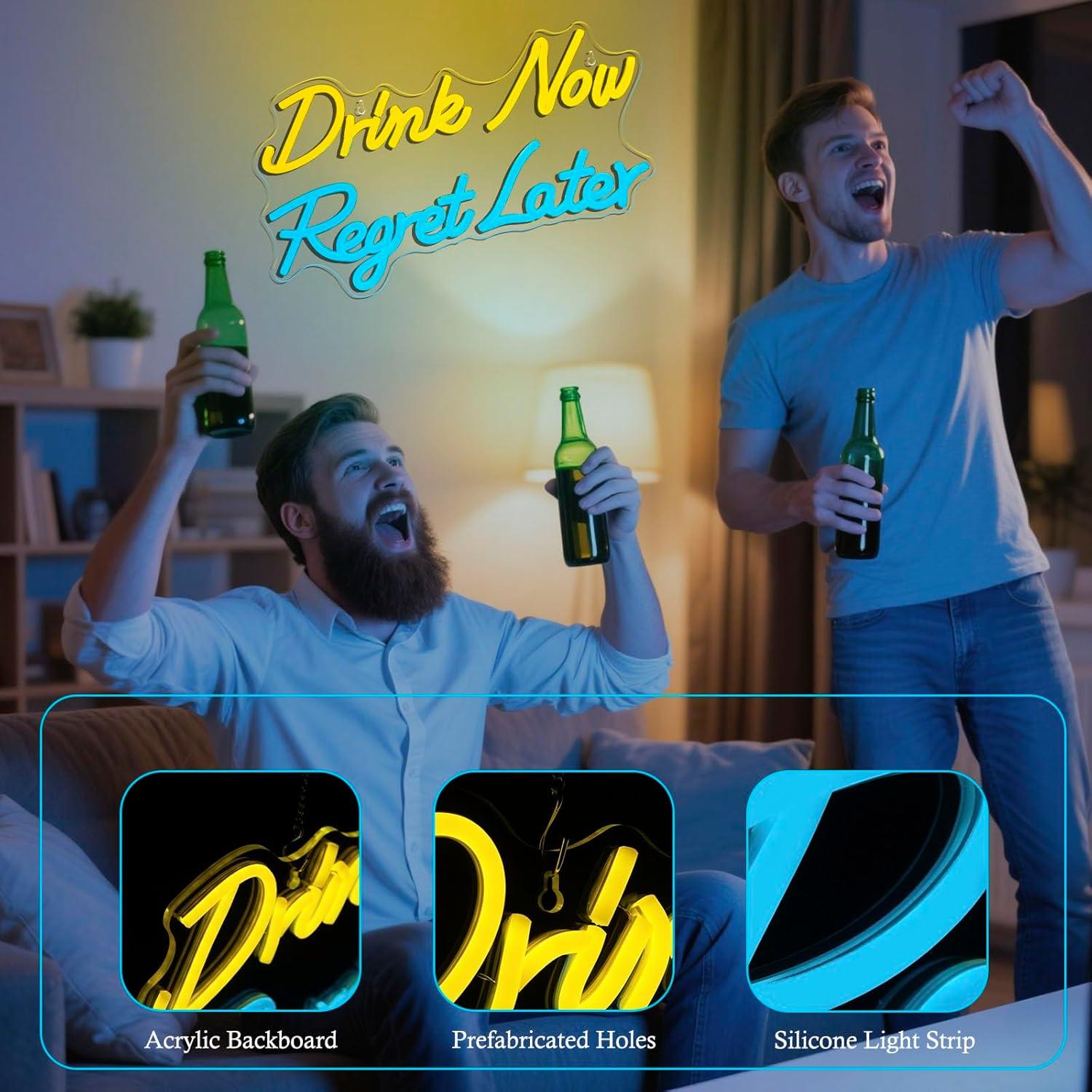 Beer Neon Sign Drink Now Regre - Neon Sign Party review and price